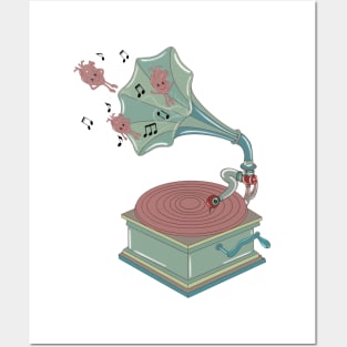 Turntable music love Posters and Art